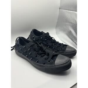 Custom black on black studded Converse All Stars Women's size 9 and mens size 7.